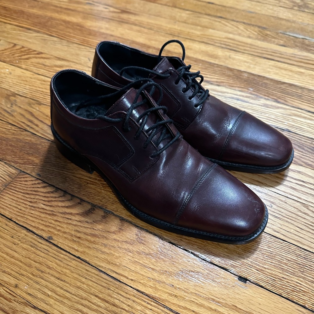 Brown leather dress shoes worn 1x for a wedding